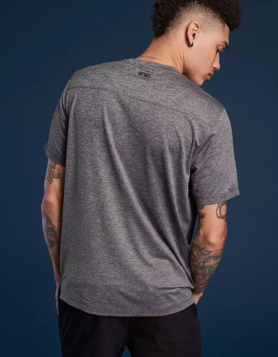 T Shirts American Eagle AE 24/7 Course Grise Homme | SMX-23277417